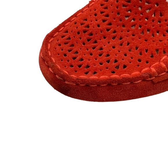 UGG | Clair Orange Suede Laser Cut Moc Slip On Loafer Size 8 - Picture 10 of 16
